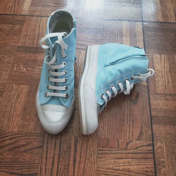 Vintage Geox Europe Limited Edition Retro Hi-top Wedge Trainers - Picture 10 of 10